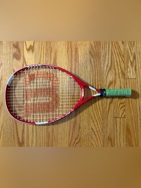 Wilson Red Tennis Racket with Green Grip size 19 Junior